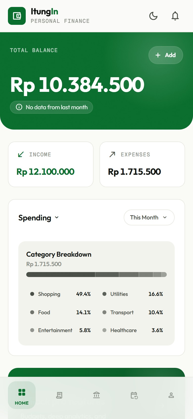 Itungin finance app