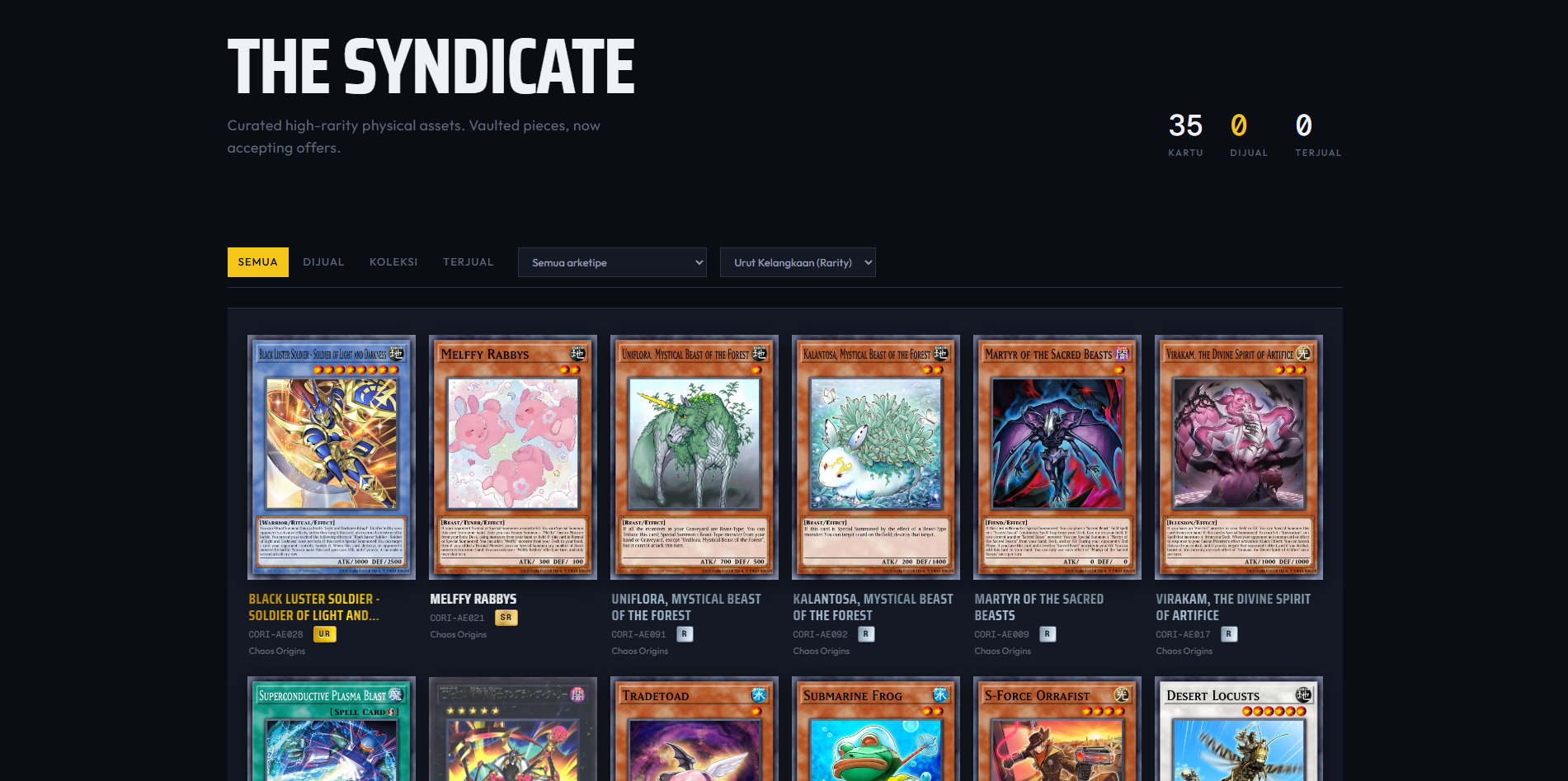 The Syndicate high-end card gallery